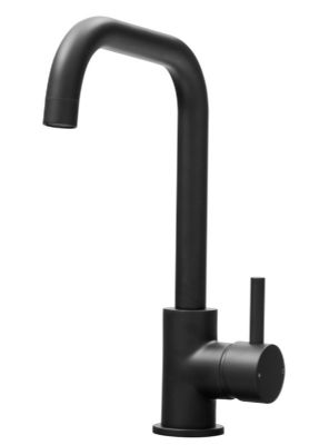 EVO ELERA D MATT BLACK MONO SINGLE LEVER KITCHEN SINK MIXER TAP with D SHAPED SWIVEL SPOUT, KTAP007MB *SPECIAL OFFER*